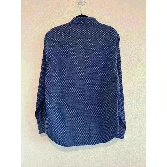 ROBERT GRAHAM Mens Dress Shirt BLUE Plaid Classic Fit Size L - Picture 7 of 7